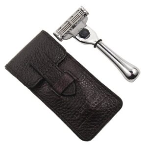 Parker TM-3 Travel Mach-3 Razor with Leather Pouch