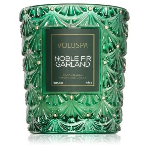 Voluspa Boxed Textured Glass Candle Noble Fir Garland 184g