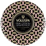 Voluspa 3-Wick Candle Decorative Tin Pink Citron Grapefruit 340g