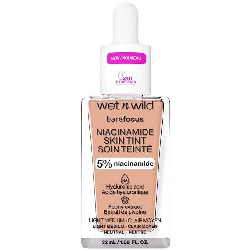 Wet n Wild Bare Focus Niacinamide Skin Tint 32ml - Light Medium Sand Wet n Wild Bare Focus Niacinamide Skin Tint 32ml - Light Medium Sand