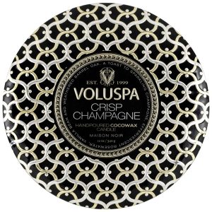 Voluspa 3-Wick Candle Decorative Tin Crisp Champagne 340g