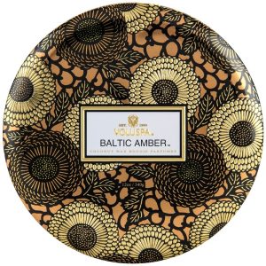 Voluspa 3-Wick Candle Decorative Tin Baltic Amber 340g