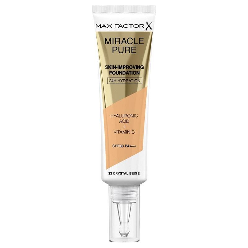 Max Factor Miracle Pure Skin-Improving Foundation 33 Crystal Beige 30ml Max Factor Miracle Pure Skin-Improving Foundation 33 Crystal Beige 30ml