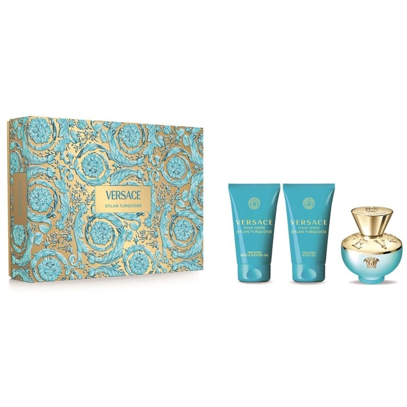Giftset Versace Dylan Turquoise Pour Femme Edt 50ml + Body Lotion 50ml + Shower Gel 50ml Giftset Versace Dylan Turquoise Pour Femme Edt 50ml + Body Lotion 50ml + Shower Gel 50ml