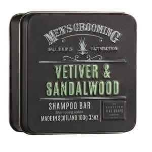 Scottish Fine Soaps Vetiver & Sandalwood Shampoo Bar in a Tin 100g