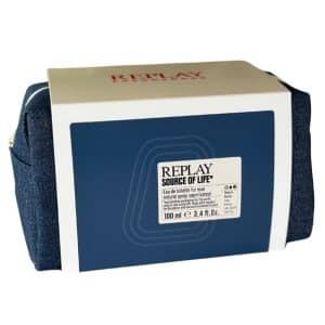 Giftset Replay Source Of Life Man Edt 100ml + Pochette